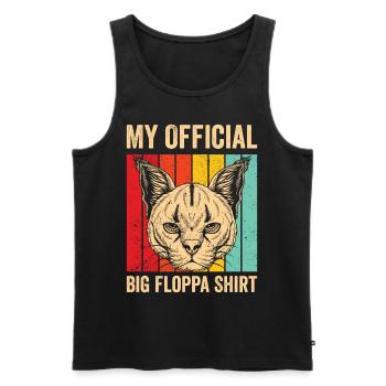Big Floppa Caracal Retro - Men's Premium Organic Tank Top - black - Front - AI Model Male 178 light (178cm)
