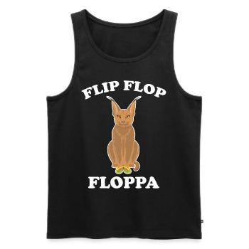 Big Floppa Caracal Cat Meme - Men's Premium Organic Tank Top - black - Front - AI Model Male 178 light (178cm)