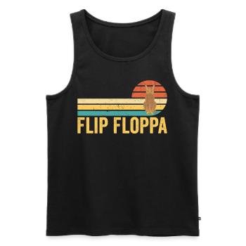 Big Floppa Karakal Katze Meme Retro - Männer Premium Bio Tank Top - Schwarz - Vorne - AI Model Male 178 light (178cm)