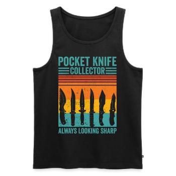 Knife collector - Men's Premium Organic Tank Top - black - Front - Michal (187cm)