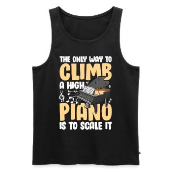 To Climb A High Piano Is To Scale It - Männer Premium Bio Tank Top - Schwarz - Vorne - Michal (187cm)