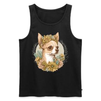 Cute Chihuahua Flower Crown Pet Dog Breed Floral P - Männer Premium Bio Tank Top - Schwarz - Vorne - Michal (187cm)