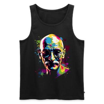 Nobel Peace Prize laureate Mahatma Gandhi - Men's Premium Organic Tank Top - black - Front - AI Model Male 178 light (178cm)
