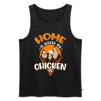 Poulets Home Farmer Poulet - Débardeur bio Premium Homme - noir - Devant - Michal (187cm)