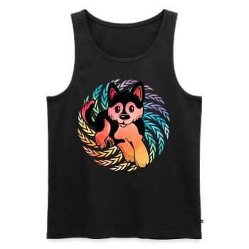 Husky - Männer Premium Bio Tank Top - Schwarz - Vorne - Michal (187cm)