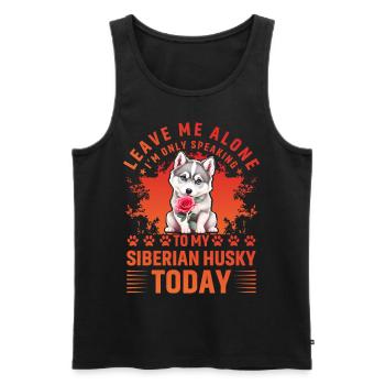 Husky Lustiger Spruch - Männer Premium Bio Tank Top - Schwarz - Vorne - Michal (187cm)