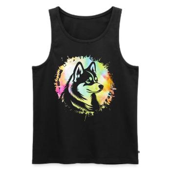 Husky - Männer Premium Bio Tank Top - Schwarz - Vorne - Michal (187cm)