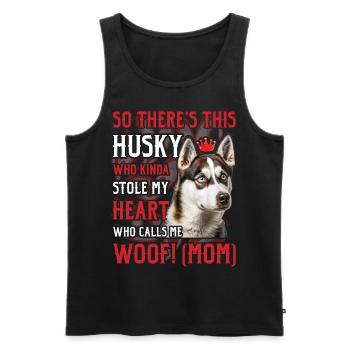 Maman Husky - Débardeur bio Premium Homme - noir - Devant - Michal (187cm)