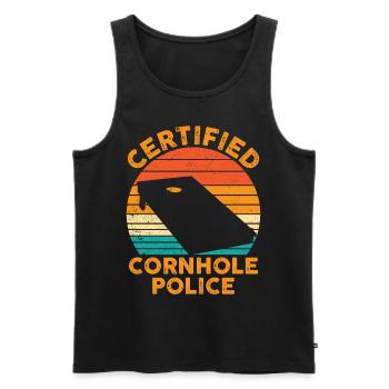 Lustiges Cornhole Corn Hole Retro - Männer Premium Bio Tank Top - Schwarz - Vorne - AI Model Male 178 light (178cm)