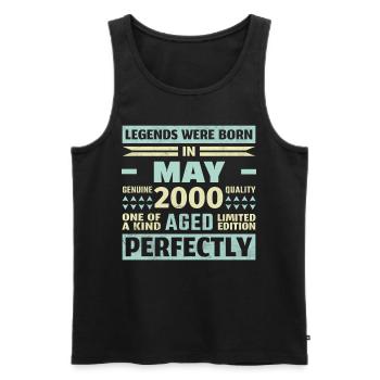 23ème anniversaire mai millésime 2000 millésime - Débardeur bio Premium Homme - noir - Devant - Michal (187cm)