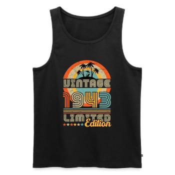1943 Vintage Geburtstagsgeschenk 1943 - Männer Premium Bio Tank Top - Schwarz - Vorne - Michal (187cm)