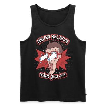 Comic, Comic-Strips, Crazy Man, lustiger Spruch - Männer Premium Bio Tank Top - Schwarz - Vorne - AI Model Male 178 light (178cm)