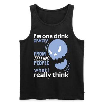 Comic Totenkopf Skull lustiger Spruch, Trinkspruch - Männer Premium Bio Tank Top - Schwarz - Vorne - AI Model Male 178 light (178cm)