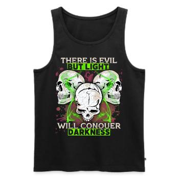 Comic Totenkopf Skull Motivation Spruch - Männer Premium Bio Tank Top - Schwarz - Vorne - AI Model Male 178 light (178cm)