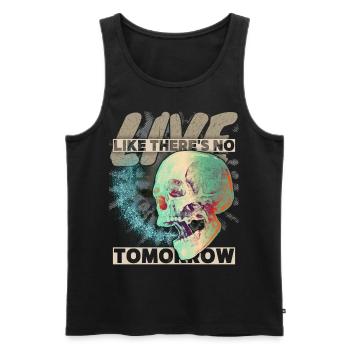 Vintage Totenkopf Memento-Mori grunge-Schädel - Männer Premium Bio Tank Top - Schwarz - Vorne - AI Model Male 178 light (178cm)