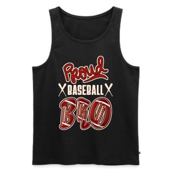 Proud Baseball-Brother, American Baseball Design - Männer Premium Bio Tank Top - Schwarz - Vorne - Michal (187cm)