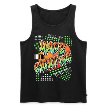 Made in the 80s, Retro Spruch 1980, 1980er Jahre - Männer Premium Bio Tank Top - Schwarz - Vorne - AI Model Male 178 light (178cm)