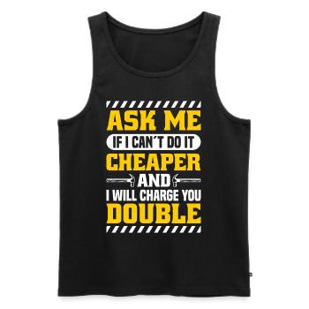 Flooring Flooring Installer Tiler Flooring - Men's Premium Organic Tank Top - black - Front - AI Model Male 178 light (178cm)