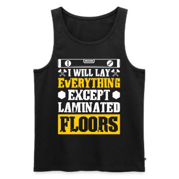 Flooring Flooring Installer Tiler Flooring - Men's Premium Organic Tank Top - black - Front - AI Model Male 178 light (178cm)