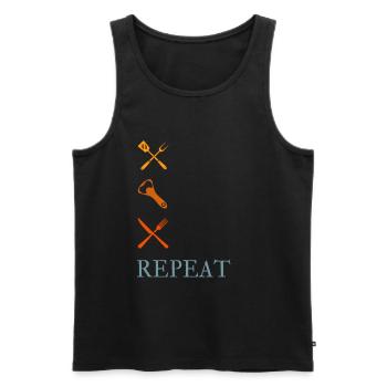Das perfekte Grill-Outfit für echte Griller-Kerle - Männer Premium Bio Tank Top - Schwarz - Vorne - AI Model Male 178 light (178cm)