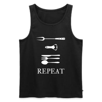 Das perfekte Grill-Outfit für echte Griller-Kerle - Männer Premium Bio Tank Top - Schwarz - Vorne - AI Model Male 178 light (178cm)