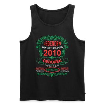 Legenden wurden im Jahr 2010 geboren - Männer Premium Bio Tank Top - Schwarz - Vorne - Michal (187cm)