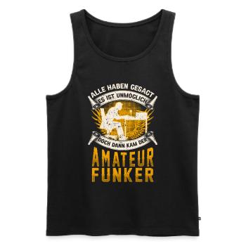 Amateurfunker unmöglich Hobbyfunker - Männer Premium Bio Tank Top - Schwarz - Vorne - Michal (187cm)