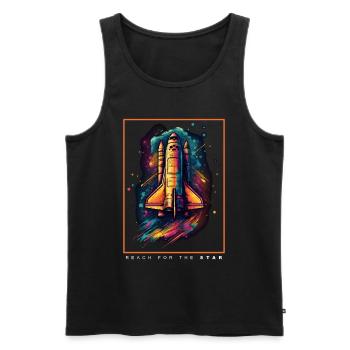 Space Shuttle Spaceship Space Gift - Men's Premium Organic Tank Top - black - Front - AI Model Male 178 light (178cm)