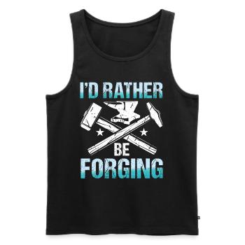I'd Rather Be Forging - Männer Premium Bio Tank Top - Schwarz - Vorne - Michal (187cm)