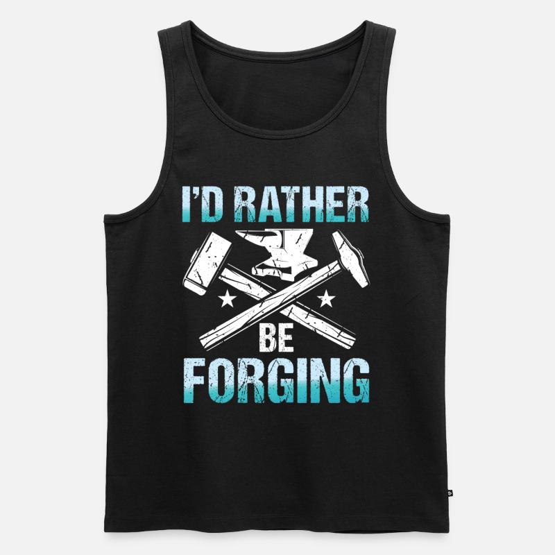 I'd Rather Be Forging - Männer Premium Bio Tank Top - Schwarz