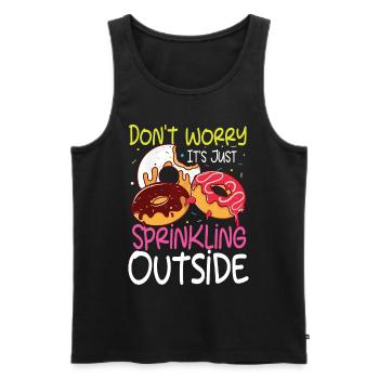Don't Worry It's Just Sprinkling Outside - Männer Premium Bio Tank Top - Schwarz - Vorne - Michal (187cm)