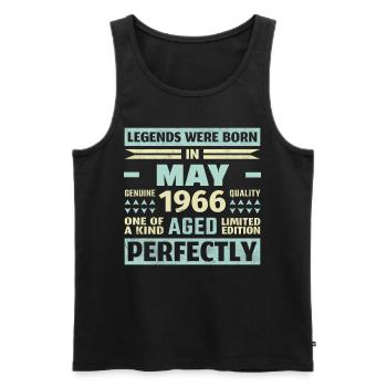 57th Birthday May Vintage 1966 Vintage - Men's Premium Organic Tank Top - black - Front - Michal (187cm)