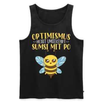 Optimismus Sumsi mit Po - Männer Premium Bio Tank Top - Schwarz - Vorne - Michal (187cm)