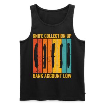 Lustiger Messersammler - Männer Premium Bio Tank Top - Schwarz - Vorne - AI Model Male 178 light (178cm)