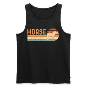 Ex Mormonen Tapir Pferd LDS Retro Exmo - Männer Premium Bio Tank Top - Schwarz - Vorne - AI Model Male 178 light (178cm)