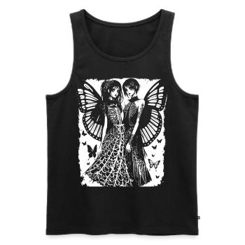 Anarchy Fan Schädel mit Irokesenschnitt Verrückt Asozial Pu - Männer Premium Bio Tank Top - Schwarz - Vorne - Michal (187cm)