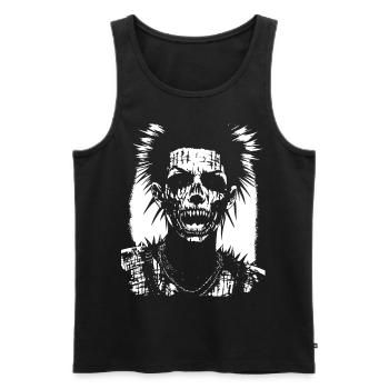 Anarchy Fan Schädel mit Irokesenschnitt Verrückt Asozial Pu - Männer Premium Bio Tank Top - Schwarz - Vorne - Michal (187cm)