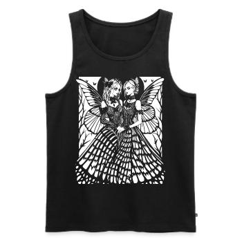 Punkrock Fan Skull mit Mohawk Crazy Antisocial P - Männer Premium Bio Tank Top - Schwarz - Vorne - AI Model Male 178 light (178cm)