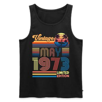 Geboren Mai 1973 Geburtstagsgeschenk Mai 1973, MAI, Mai - Männer Premium Bio Tank Top - Schwarz - Vorne - Michal (187cm)