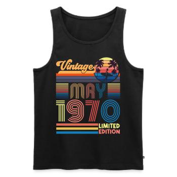Geboren Mai 1970 Geburtstagsgeschenk Mai 1970, MAI, Mai - Männer Premium Bio Tank Top - Schwarz - Vorne - Michal (187cm)