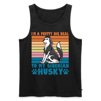 Je suis un gros problème pour mon Husky sibérien - Débardeur bio Premium Homme - noir - Devant - Michal (187cm)