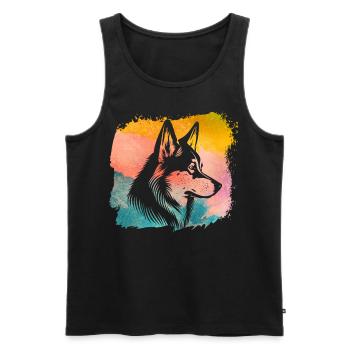 Husky - Männer Premium Bio Tank Top - Schwarz - Vorne - Michal (187cm)