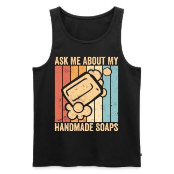 Funny soap making soap maker - Men's Premium Organic Tank Top - black - Front - AI Model Male 178 light (178cm)