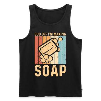 Funny Soap Making Soap Maker - Men's Premium Organic Tank Top - black - Front - AI Model Male 178 light (178cm)