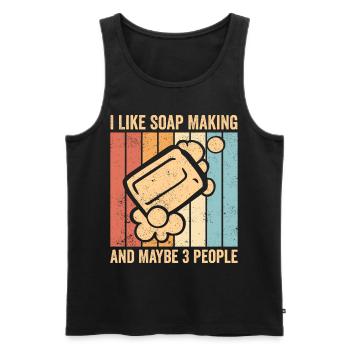 Funny soap making soap maker - Men's Premium Organic Tank Top - black - Front - AI Model Male 178 light (178cm)