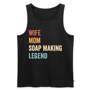 Funny soap making soap maker - Men's Premium Organic Tank Top - black - Front - AI Model Male 178 light (178cm)