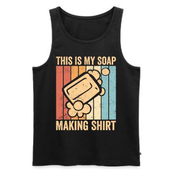 Funny soap making soap maker - Men's Premium Organic Tank Top - black - Front - AI Model Male 178 light (178cm)