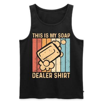Funny soap making soap maker - Men's Premium Organic Tank Top - black - Front - AI Model Male 178 light (178cm)