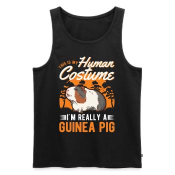 Costume de cochon d’Inde Halloween - Débardeur bio Premium Homme - noir - Devant - Michal (187cm)
