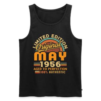 May 1956 Vintage Born in May 1956 Anniversary - Men's Premium Organic Tank Top - black - Front - Michal (187cm)